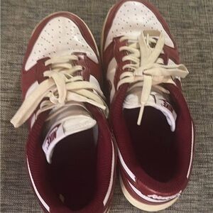 Nike Burgundy and White Athletic Shoes